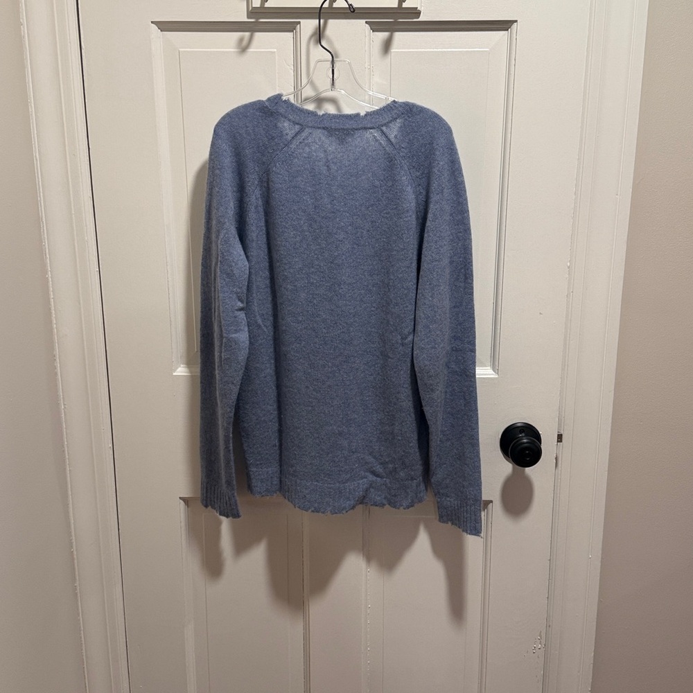 Minnie Rose Soft Blue cashmere Knit sweater - Picture 4 of 4